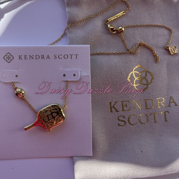 ✨Kendra Scott Pickleball Gold Short Pendant Necklace Ivory Mother-of-Pearl New✨ - Picture 7 of 7